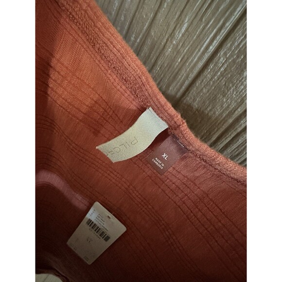 Anthropologie NWT Pilcro Ruched Ribbed Halter Top Coral Size XL Beach Boho Retro - Picture 3 of 6